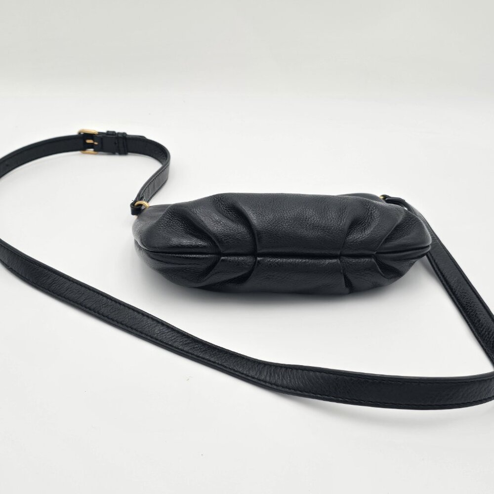 Marc Jacobs New York Crossbody Purse Handbag Black Leather Small Gold Hardware - Picture 3 of 10